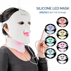 Foreverlily Face Neck Silicone LED Mask 7 Colors Light