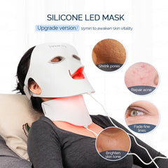 Foreverlily Face Neck Silicone LED Mask 7 Colors Light