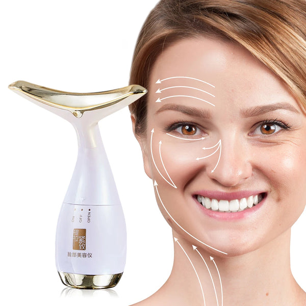 Sonic Vibration  Neck Face Beauty Device Neck Facial Lifting Massager .