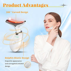 7 Colors Anti Wrinkle Facial Massager Neck Face Beauty Device Skin Tighten Facial Lift Device Reduce Double Chin Skin Care Tool