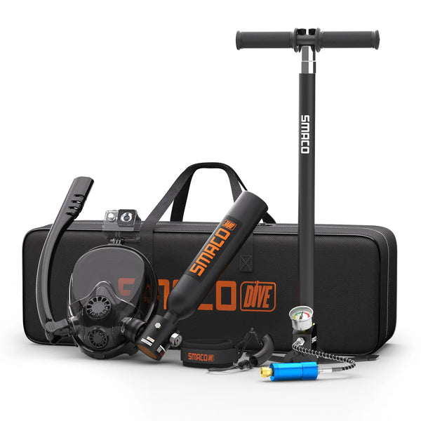 Tanque de buceo SMACO con máscara de buceo, puede proporcionar aproximadamente 6 minutos.