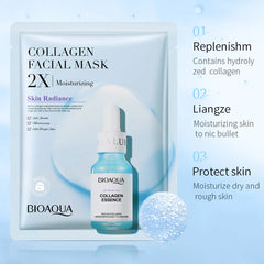20pcs BIOAQUA Centella Collagen Face Mask VC Moisturizing Refreshing Sheet Masks Hyaluronic